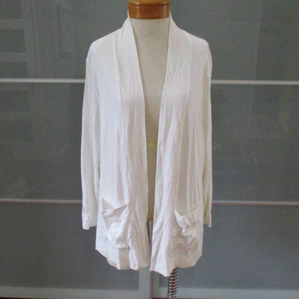 Isaac Mizrahi Live Essentials Open Front Long Sleeve Cardigan